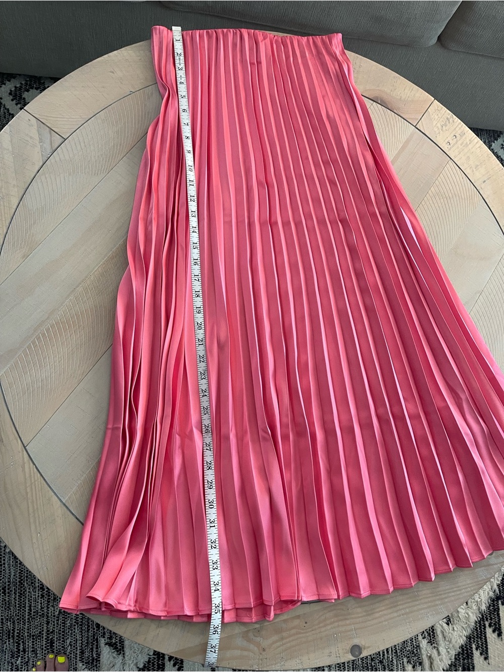 Saks Fifth Avenue Coral Pink Pleated Midi Skirt - Picture 5 of 6